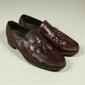 Florsheim Imperial Burgundy Red Leather Loafers Mens US 9D Moc Toe Casual Shoes